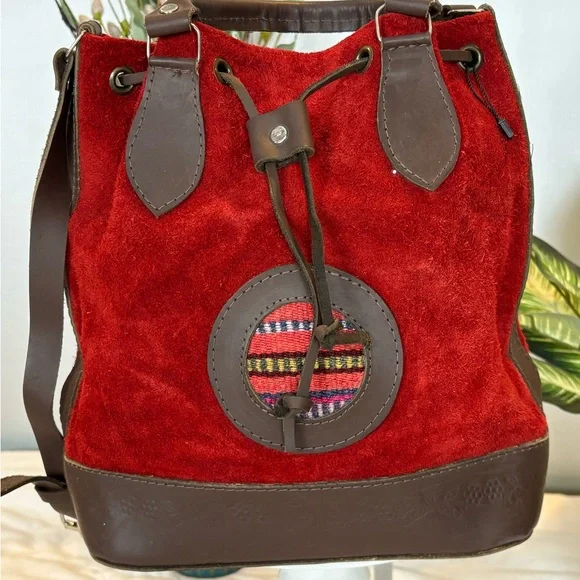 Vintage Manta Medallion Suede & Leather Bucket Bag - Picture 4 of 13
